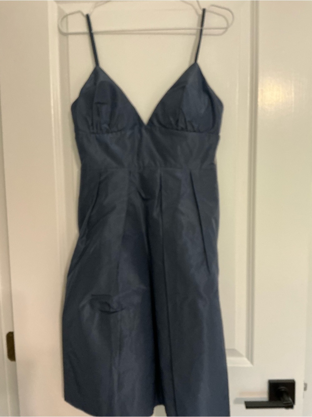 Adrienne dress in silk taffeta- cobalt blue